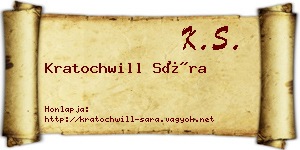 Kratochwill Sára névjegykártya